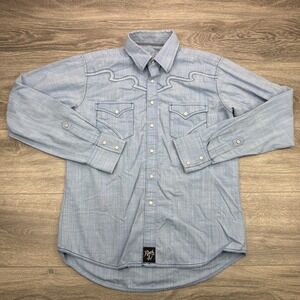 Wrangler Light Blue Western Button-Down Shirt
